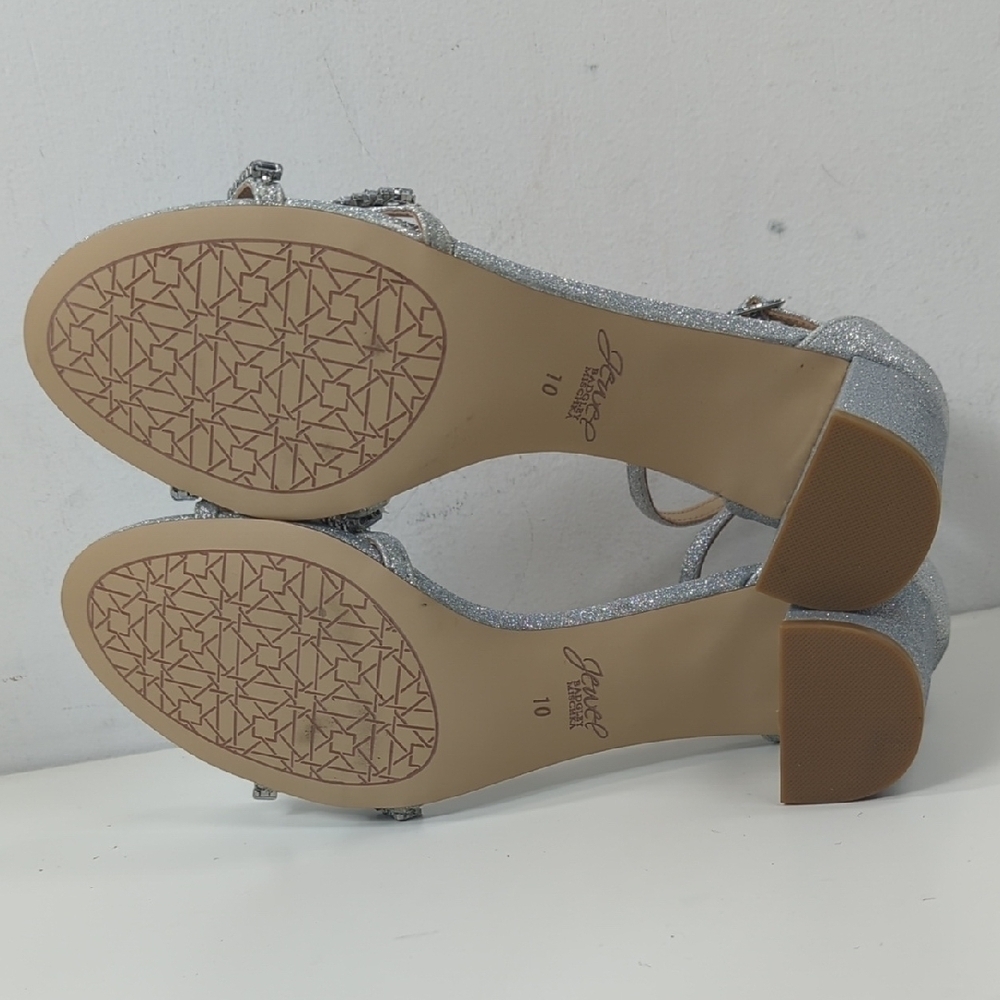 New Jewel Badgley Mischka Womens Joanne Jeweled Strappy Sandals Size 10 - Picture 6 of 9